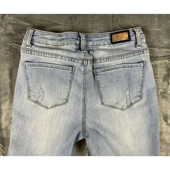 Earl Jean Women's Size 8 Embroidered Floral Butterfly Dragonfly Skinny Jeans - Picture 8 of 11